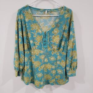 Womens Top Size‎ Medium Fairy Babydoll Floral Top Boho Whimsical Goblincore